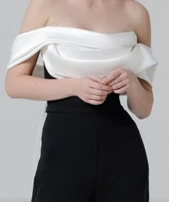 MNM COUTURE N0456A - Draped Off Shoulder Jumpsuit 8 MNM COUTURE N0456A - Draped Off Shoulder Jumpsuit