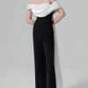 MNM COUTURE N0456A - Draped Off Shoulder Jumpsuit 2 MNM COUTURE N0456A - Draped Off Shoulder Jumpsuit
