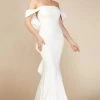 MNM Couture - Off-Shoulder Ruffled Mermaid Gown N0145 2 MNM Couture - Off-Shoulder Ruffled Mermaid Gown N0145