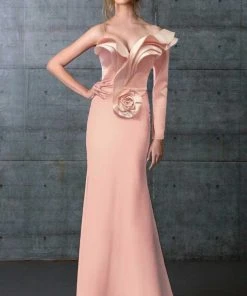 MNM Couture - Single Long Sleeve Evening Gown N0075