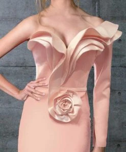 MNM Couture - Single Long Sleeve Evening Gown N0075 5 MNM Couture - Single Long Sleeve Evening Gown N0075