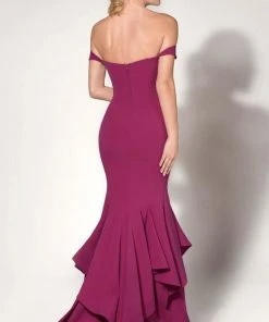 MNM Couture - Tiered Ruffles Mermaid Gown N0020 10 MNM Couture - Tiered Ruffles Mermaid Gown N0020