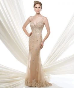 Mon Cheri 115D73 Sleeveless A-line Dress - 1 Pc Pewter In Size 8 Available