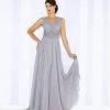 Mon Cheri 116665 Sleeveless Chiffon A-line Dress - 1 Pc Gray In Size 16 Available