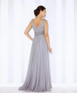 Mon Cheri 116665 Sleeveless Chiffon A-line Dress - 1 Pc Gray In Size 16 Available 6 Mon Cheri 116665 Sleeveless Chiffon A-line Dress - 1 Pc Gray In Size 16 Available