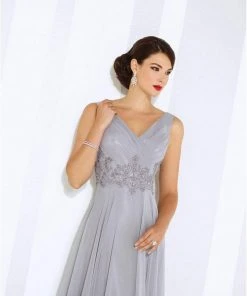 Mon Cheri 116665 Sleeveless Chiffon A-line Dress - 1 Pc Gray In Size 16 Available 7 Mon Cheri 116665 Sleeveless Chiffon A-line Dress - 1 Pc Gray In Size 16 Available