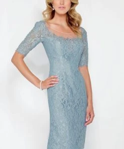 Mon Cheri 116846 Lace Knee Length Sheath Dress