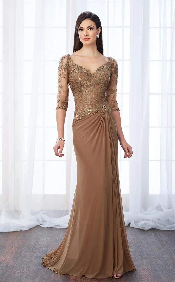Mon Cheri 217646W Classy Lace And Mesh Gown 3 Mon Cheri 217646W Classy Lace And Mesh Gown