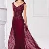 Mon Cheri A-Line Gown 117903 - 1 Pc Wine In Size 12 And 1 Pc Wedgewood In Size 10 Available