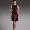 Mon Cheri Bateau Sheath Dress In Wine 28872