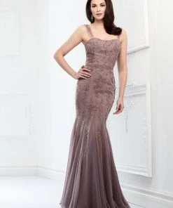 Mon Cheri Beaded Fitted Trumpet Evening Dress 218903