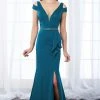 Mon Cheri Deep V-Neck Trumpet Dress 217647