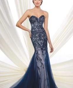 Mon Cheri - Embellished Bodice Sweetheart Long Dress 216D48