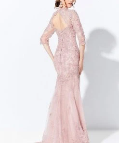 Ivonne D By Mon Cheri - Embroidered Queen Anne Evening Dress 120D05 - 2 Pcs Deep Ocean In Size 8 And 14 Available