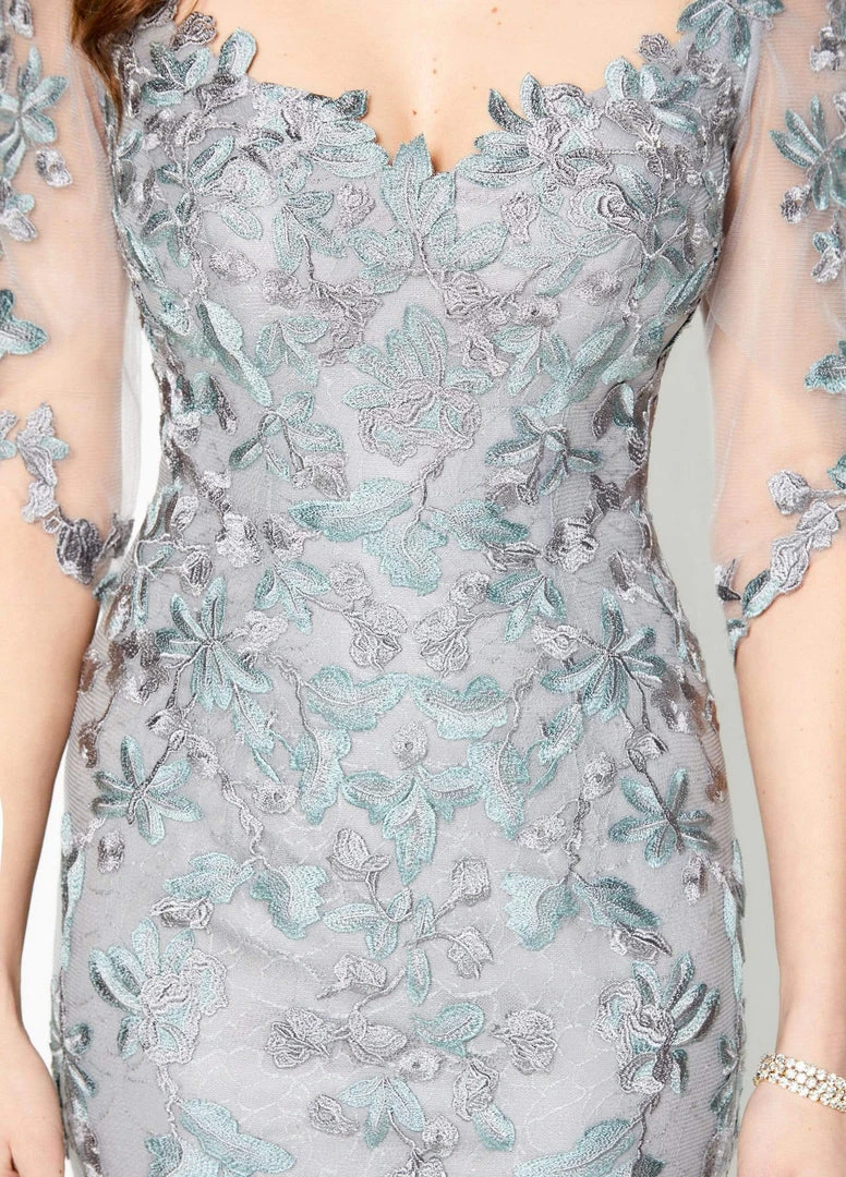 Mon Cheri - Embroidered Scoop Evening Dress 219978 - 1 Pc Gray Multi In Size 12 Available 6 Mon Cheri - Embroidered Scoop Evening Dress 219978 - 1 Pc Gray Multi In Size 12 Available