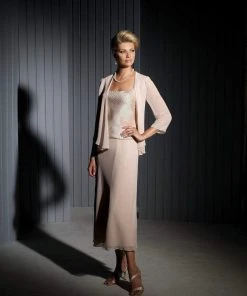 Mon Cheri Four-Piece Charmeuse Set In Stone 111673 - 1 Pc Navy In Size 6 Available