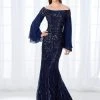 Mon Cheri Long Bell Sleeves Off-Shoulder Gown 118688