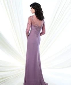 Mon Cheri Ruched Beaded Gown 215919W 1 Pc Navy Blue In Size 20W Available