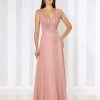 Mon Cheri Ruched Cap Sleeve Ornate Chiffon Gown 116664