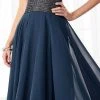 Mon Cheri Ruched Halter A-Line Evening Dress 218615 - 1 Pc Dark Teal In Size 12 Available