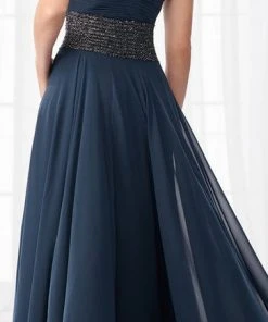 Mon Cheri Ruched Halter A-Line Evening Dress 218615 - 1 Pc Dark Teal In Size 12 Available