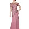Mon Cheri Sheer Laced Mermaid Long Dress In Mauve 114662
