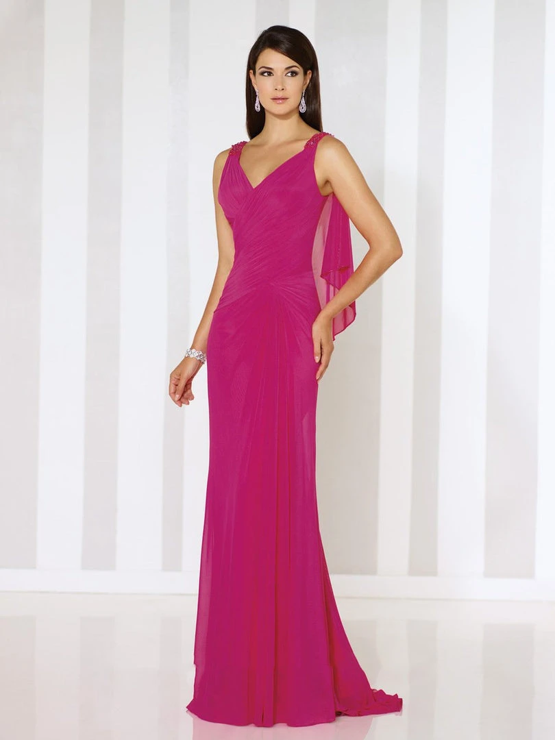 Mon Cheri Sleeveless V-neck Sheath Dress 3 Mon Cheri Sleeveless V-neck Sheath Dress