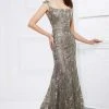 Mon Cheri Square Neck Sequined Evening Gown 217943
