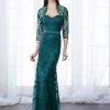 Mon Cheri Strapless Lace Gown With Sheer Bolero Jacket 217649 - 1 Pc Teal In Size 14 Available