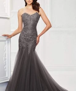 Montage By Mon Cheri - 118964 Strapless Tulle Trumpet Gown