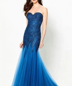 Montage By Mon Cheri - 118964 Strapless Tulle Trumpet Gown