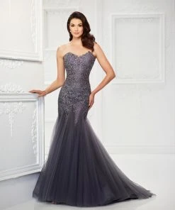 Montage By Mon Cheri - 118964W Beaded Lace Sweetheart Dress