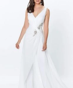 Montage By Mon Cheri - 119936 Shirr-Front Overskirt Jumpsuit