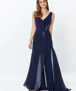 Montage By Mon Cheri - 119936 Shirr-Front Overskirt Jumpsuit