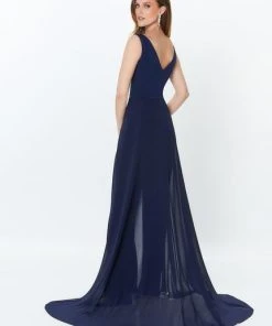 Montage By Mon Cheri - 119936 Shirr-Front Overskirt Jumpsuit