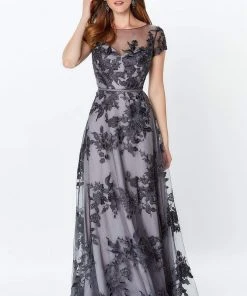 Montage By Mon Cheri - 119945W Embroidered Floral ALine Gown
