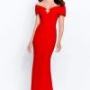 Montage By Mon Cheri - 120905 Off Shoulder Brooch Accent Sheath Gown