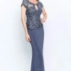 Montage By Mon Cheri - 120910W Embroidered Keyhole Front Long Dress