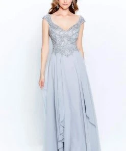 Montage By Mon Cheri - 120914 Beaded V-Neck A-Line Dress