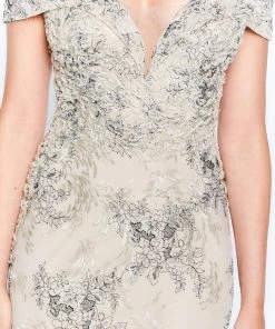 Montage By Mon Cheri - 120923 Off-Shoulder Floral Column Dress