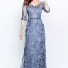 Montage By Mon Cheri - 120924W Elbow Length Beaded Column Dress