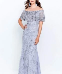 Montage By Mon Cheri - 120925 Ruffled Off-Shoulder Sheath Dress