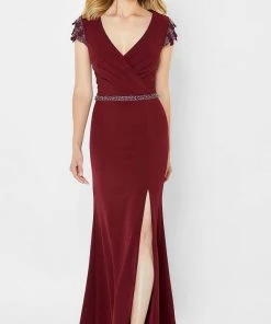 Montage By Mon Cheri 122902 - Embellished Surplice Bodice Formal Gown