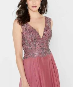 Montage By Mon Cheri 122907 - Beaded Tulle Flowy A Line Dress