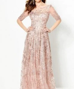 Montage By Mon Cheri - 219976 Embroidered Lace Illusion Bateau Dress