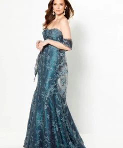Montage By Mon Cheri - 219979W Embroidered Tulle Mermaid Gown