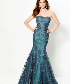 Montage By Mon Cheri - 219979W Embroidered Tulle Mermaid Gown