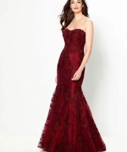 Montage By Mon Cheri - 219979W Embroidered Tulle Mermaid Gown