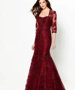 Montage By Mon Cheri - 219979W Embroidered Tulle Mermaid Gown