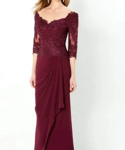 Montage By Mon Cheri - 220942 Beaded Quarter-Length Dress